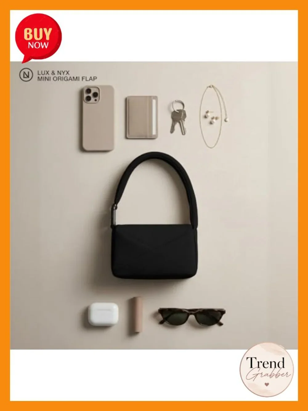 Mini Origami Flap Bag Convertible Crossbody & Handbag for Women Nylon